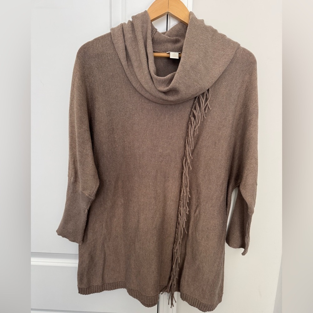 Chico's Taupe Cowl Neck Sweater